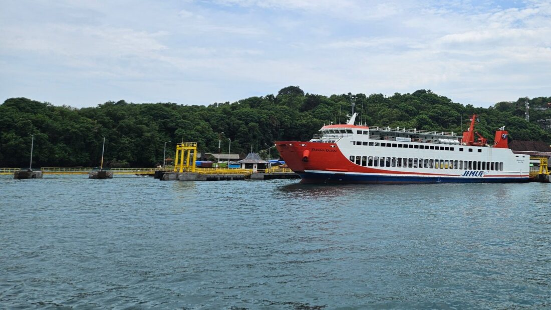 Ferry at Padangbai Harbour in Bali operating routes to Lombok and Nusa Penida